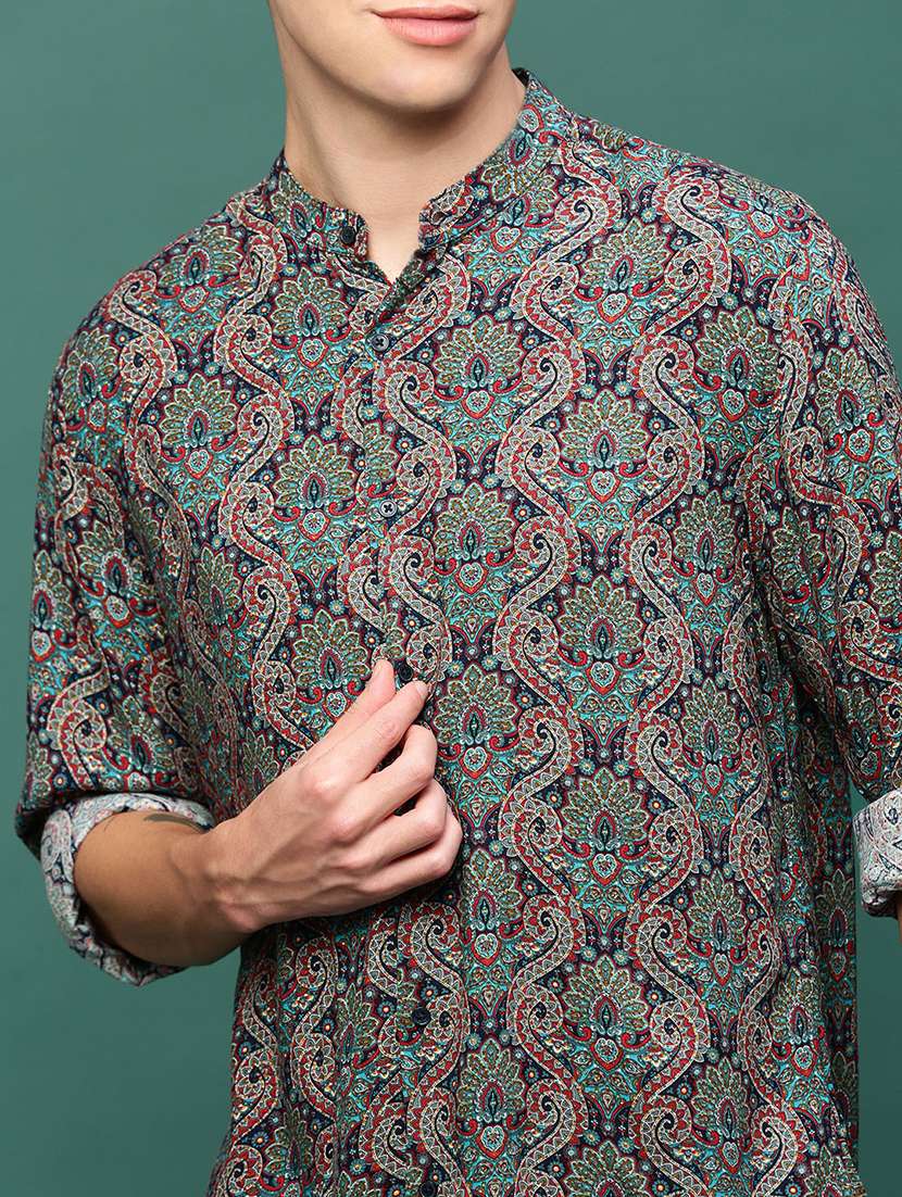 men navy blue cotton blend casual shirt - 21514792 -  Standard Image - 5