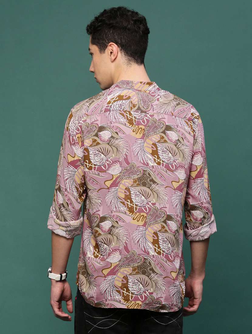 men long sleeve printed casual shirt - 21514796 -  Standard Image - 3