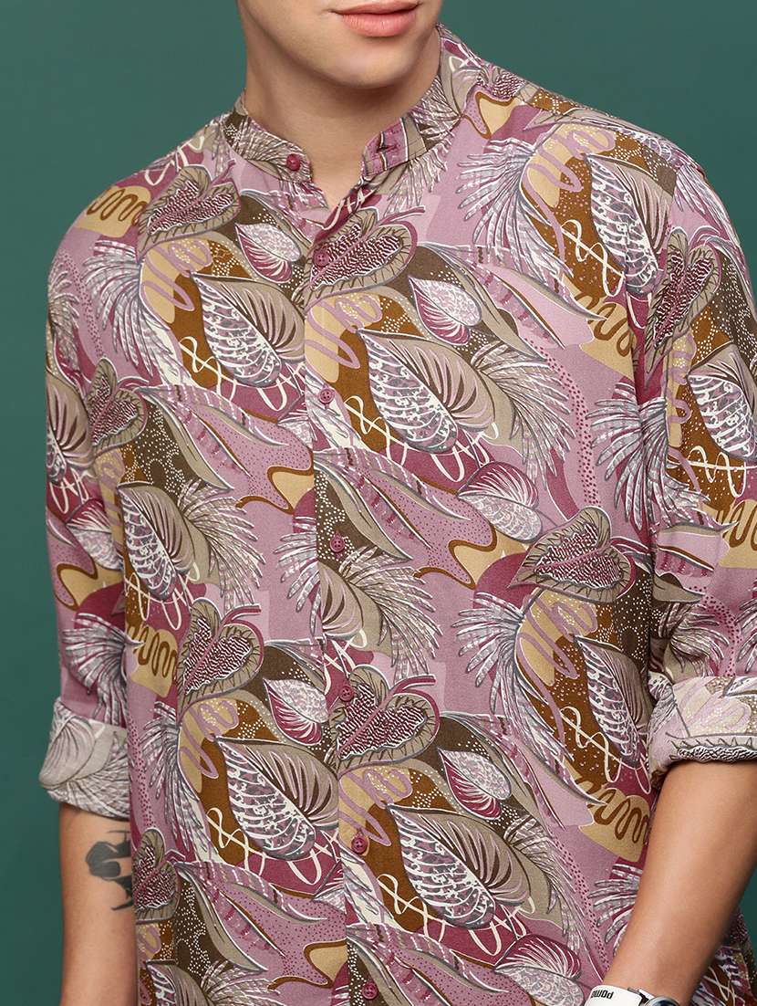 men long sleeve printed casual shirt - 21514796 -  Standard Image - 5