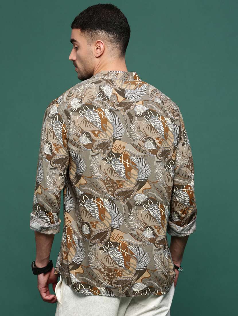 men printed long sleeve casual shirt - 21514797 -  Standard Image - 3