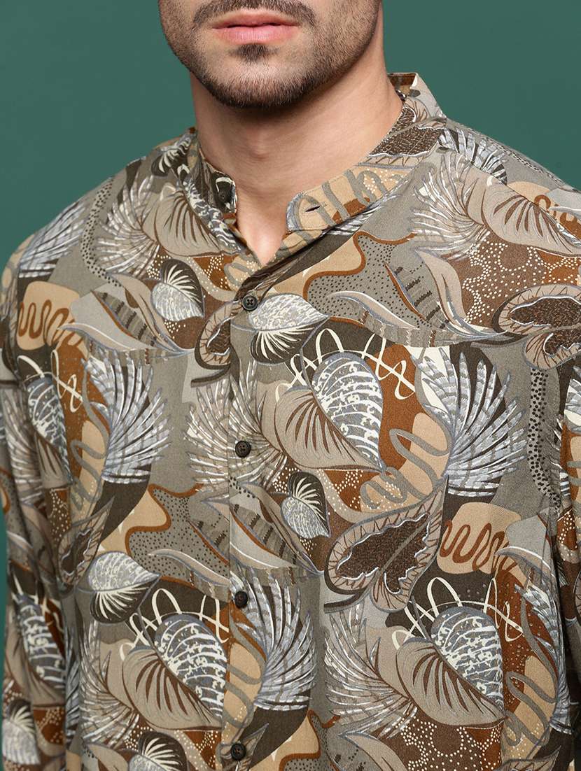 men printed long sleeve casual shirt - 21514797 -  Standard Image - 5
