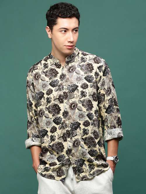 men long sleeve printed casual shirt - 21514798 -  Standard Image - 0