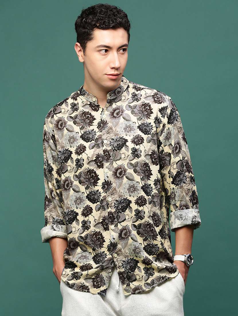 men long sleeve printed casual shirt - 21514798 -  Zoom Image - 0