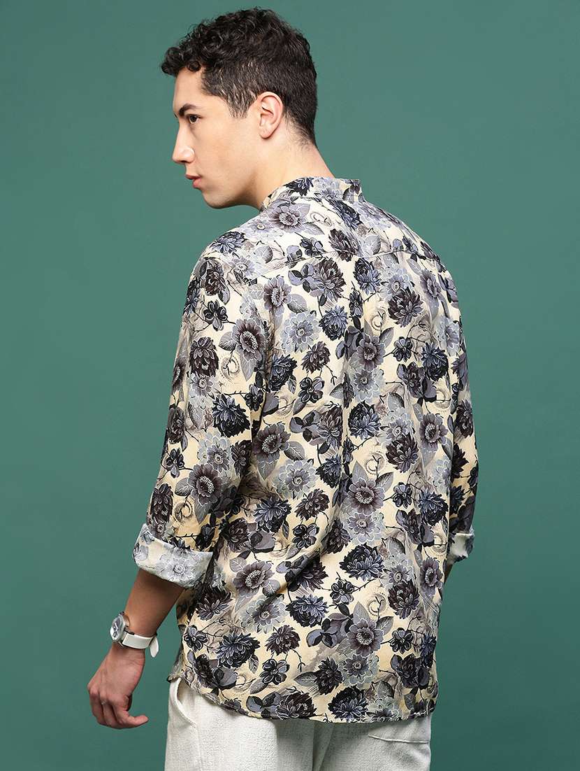 men long sleeve printed casual shirt - 21514798 -  Standard Image - 3