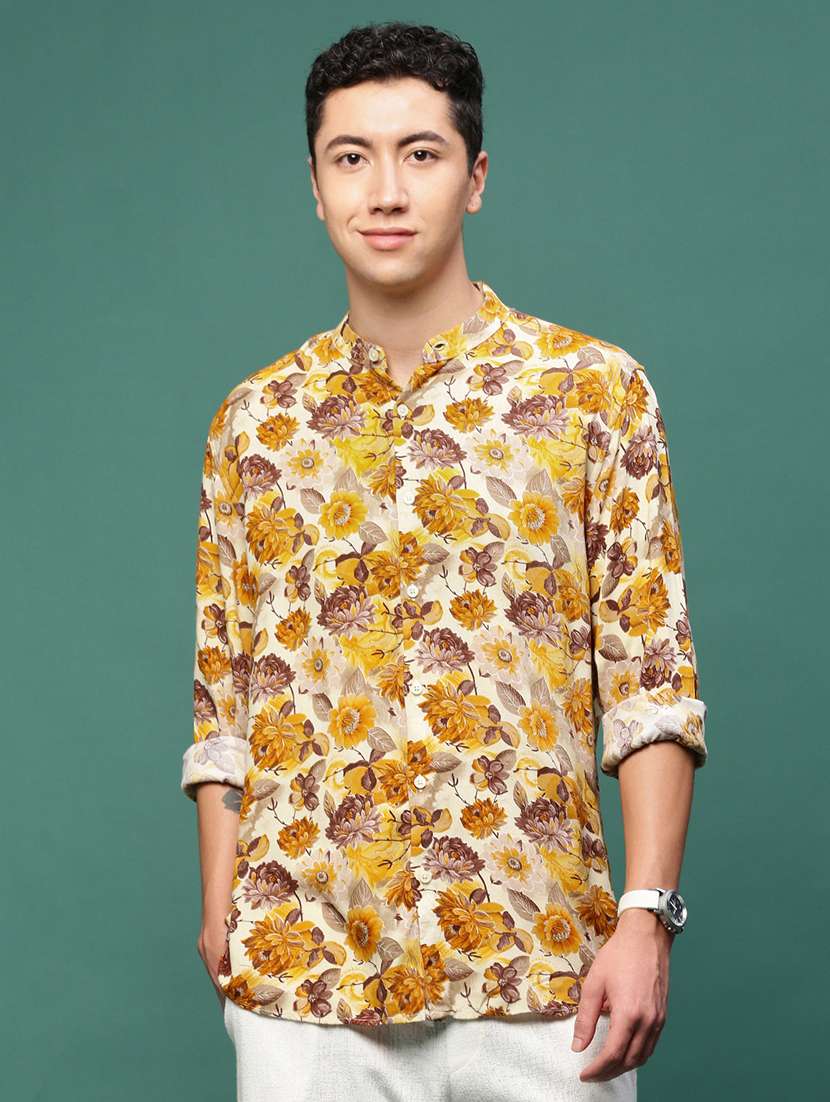 men long sleeve printed casual shirt - 21514799 -  Zoom Image - 0