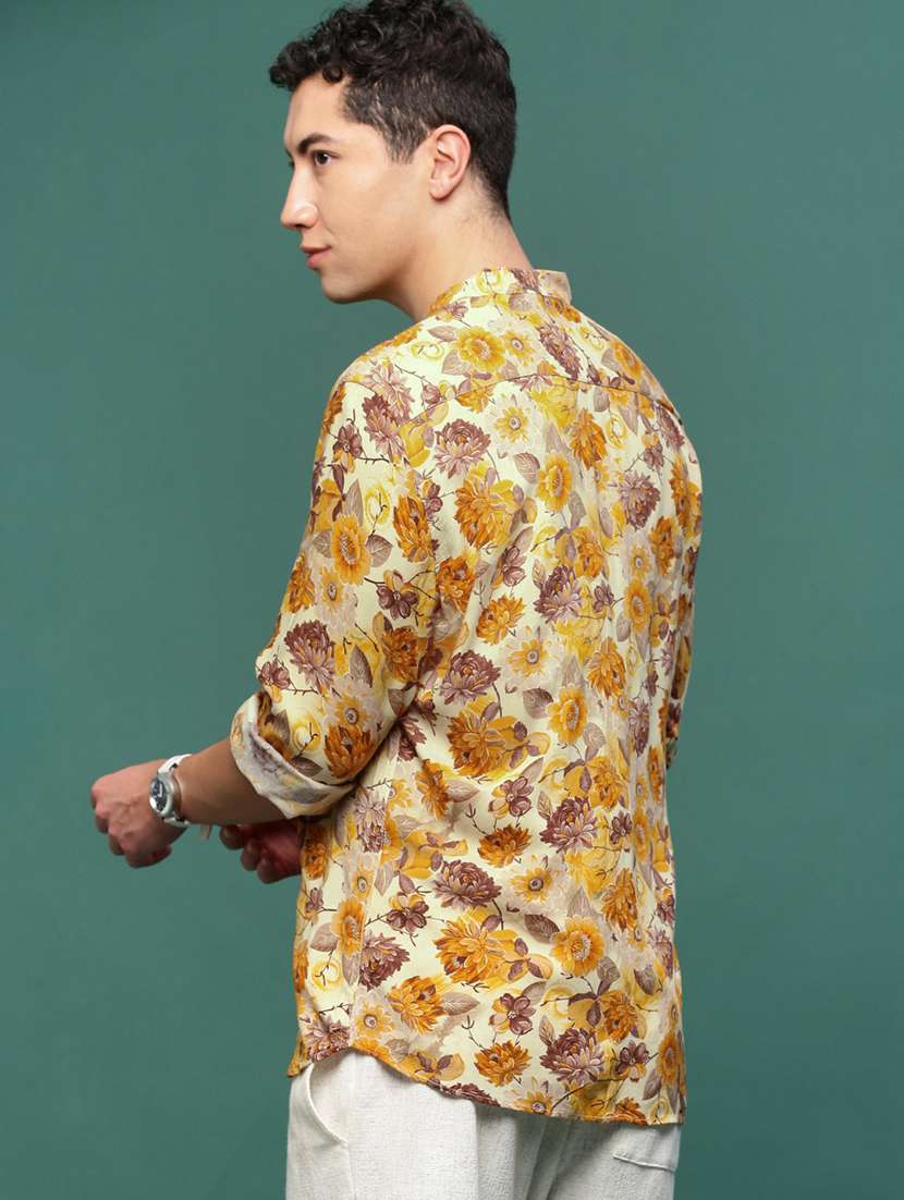 men long sleeve printed casual shirt - 21514799 -  Standard Image - 3