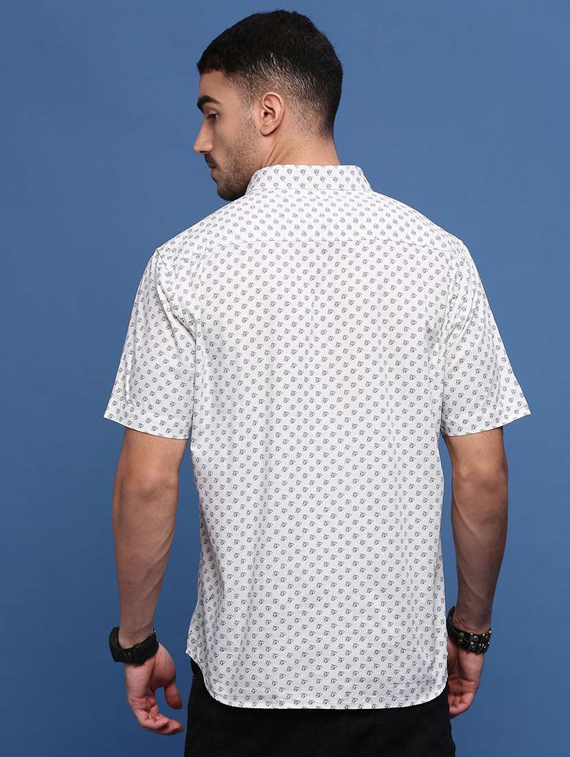 men white cotton blend casual shirt - 21514820 -  Standard Image - 3