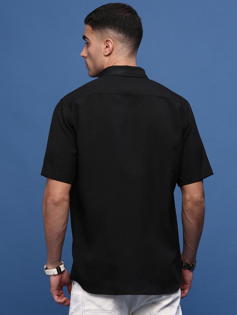 men solids short sleeves casual shirts - 21514832 - Standard Image - 3
