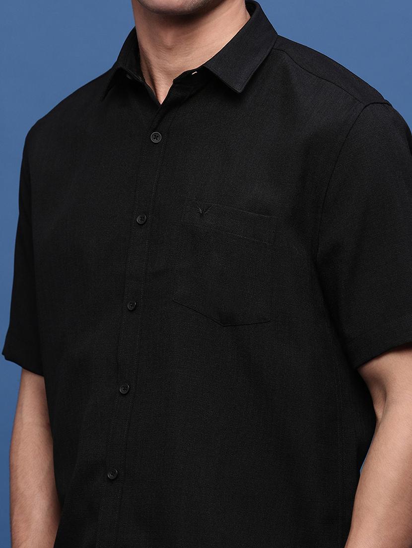 men solids short sleeves casual shirts - 21514832 - Standard Image - 5