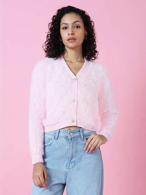 pink acrylic cardigan - 21514836 -  Standard Image - 0