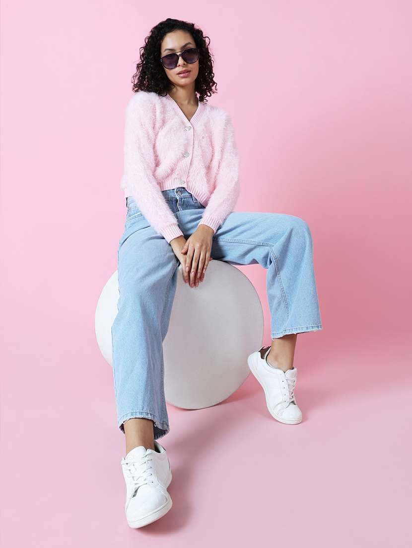 pink acrylic cardigan - 21514836 -  Standard Image - 5