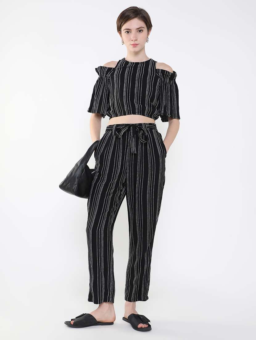women black striped top and trouser co-ord set - 21514853 -  Standard Image - 5