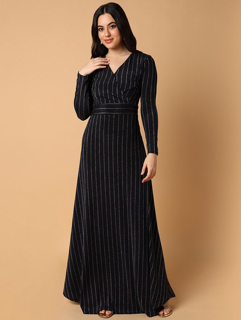 women black stripes a-line dress - 21514896 - Standard Image - 5