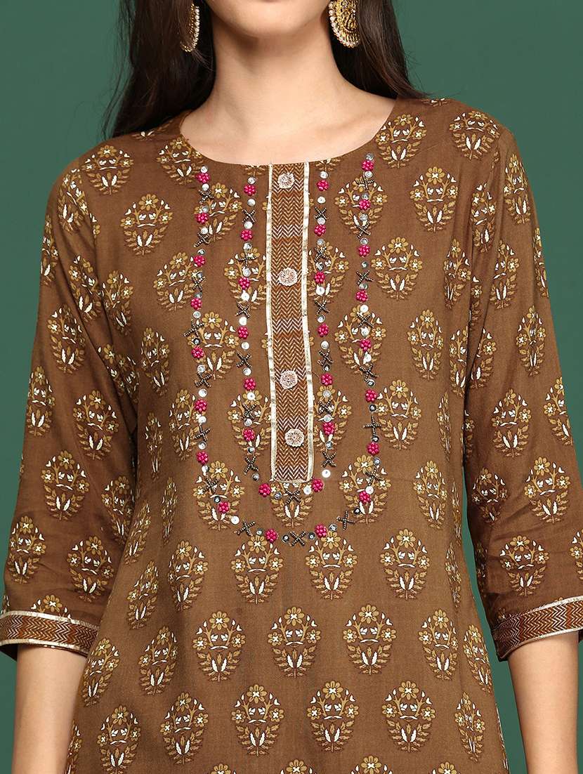 women floral kurta palazzo set with dupatta - 21514917 -  Standard Image - 5