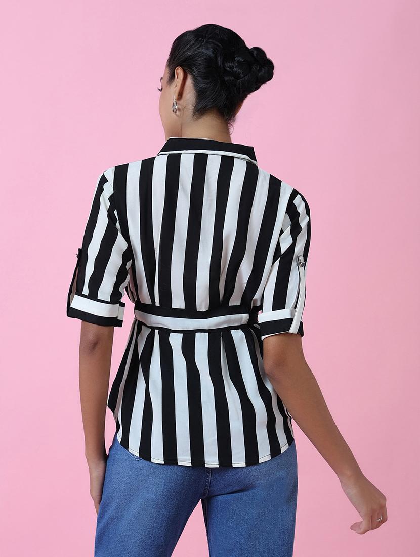 women black viscose regular shirt - 21514928 - Standard Image - 3