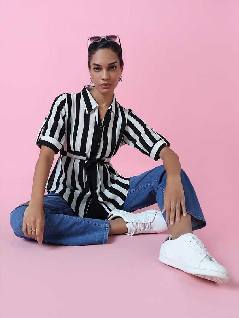 women black viscose regular shirt - 21514928 - Standard Image - 5