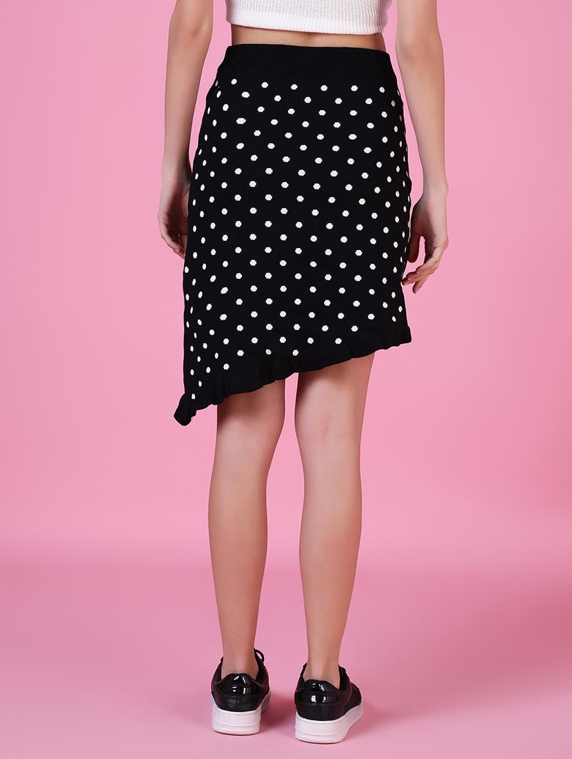 women black acrylic asymmetric skirt - 21514949 - Standard Image - 3
