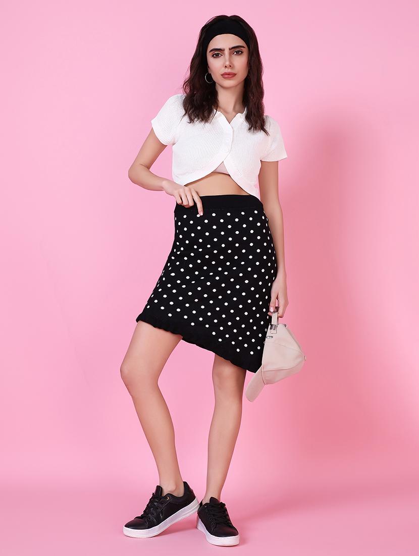 women black acrylic asymmetric skirt - 21514949 - Standard Image - 5