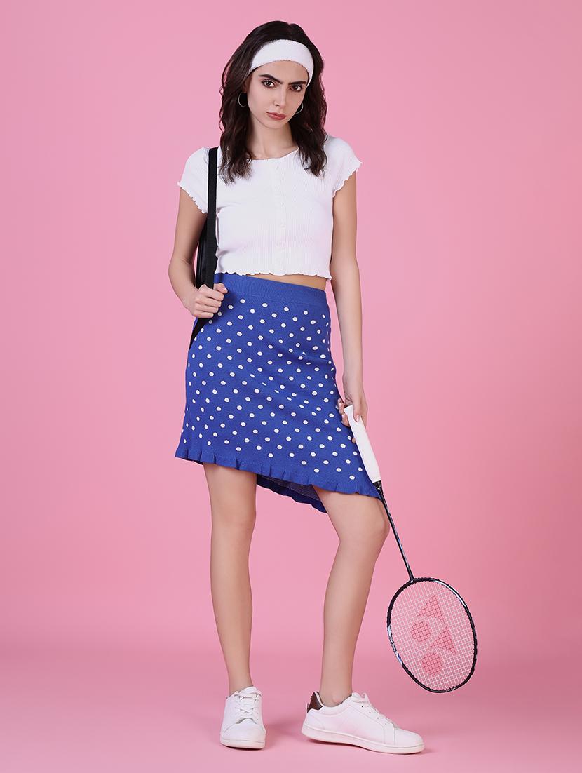 women blue acrylic asymmetric skirt - 21514952 - Standard Image - 5