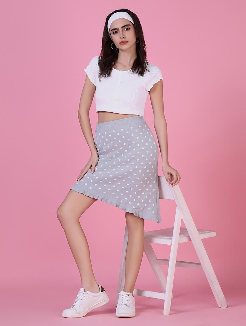 women grey acrylic asymmetric skirt - 21514953 - Standard Image - 5