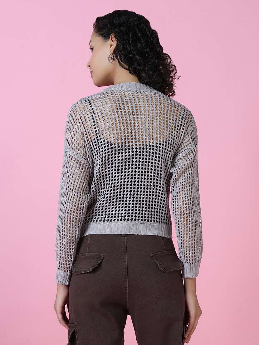 women crochet long sleeves top - 21514966 -  Standard Image - 3