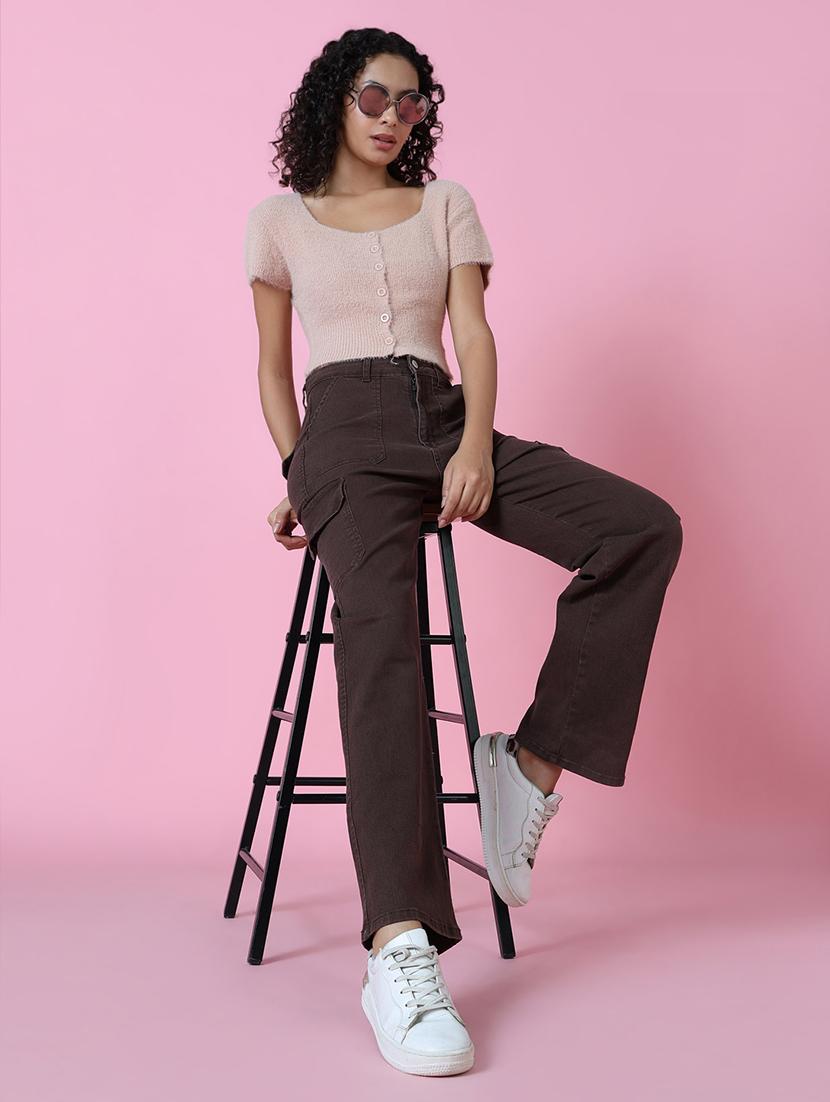 women beige solids crop top - 21514967 - Standard Image - 5