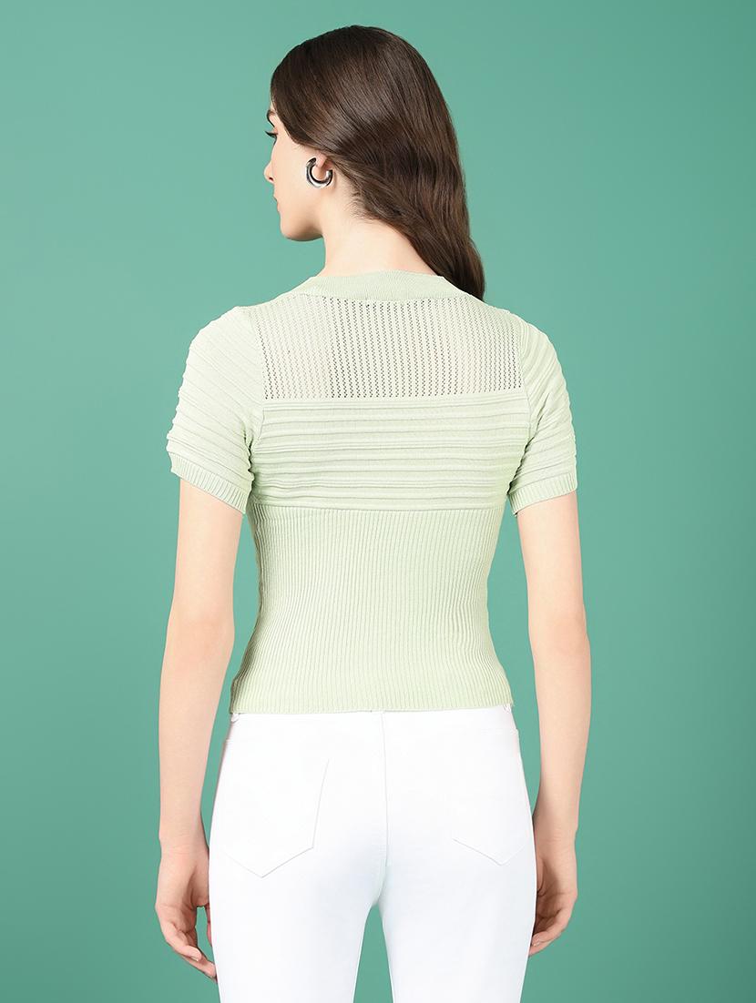 women green self-designed regular top - 21514976 - Standard Image - 3