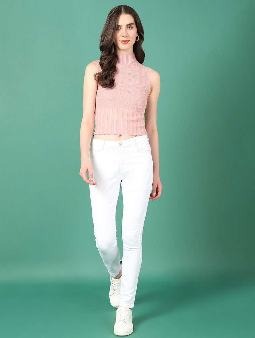 women peach self-designed regular top - 21514981 -  Standard Image - 5