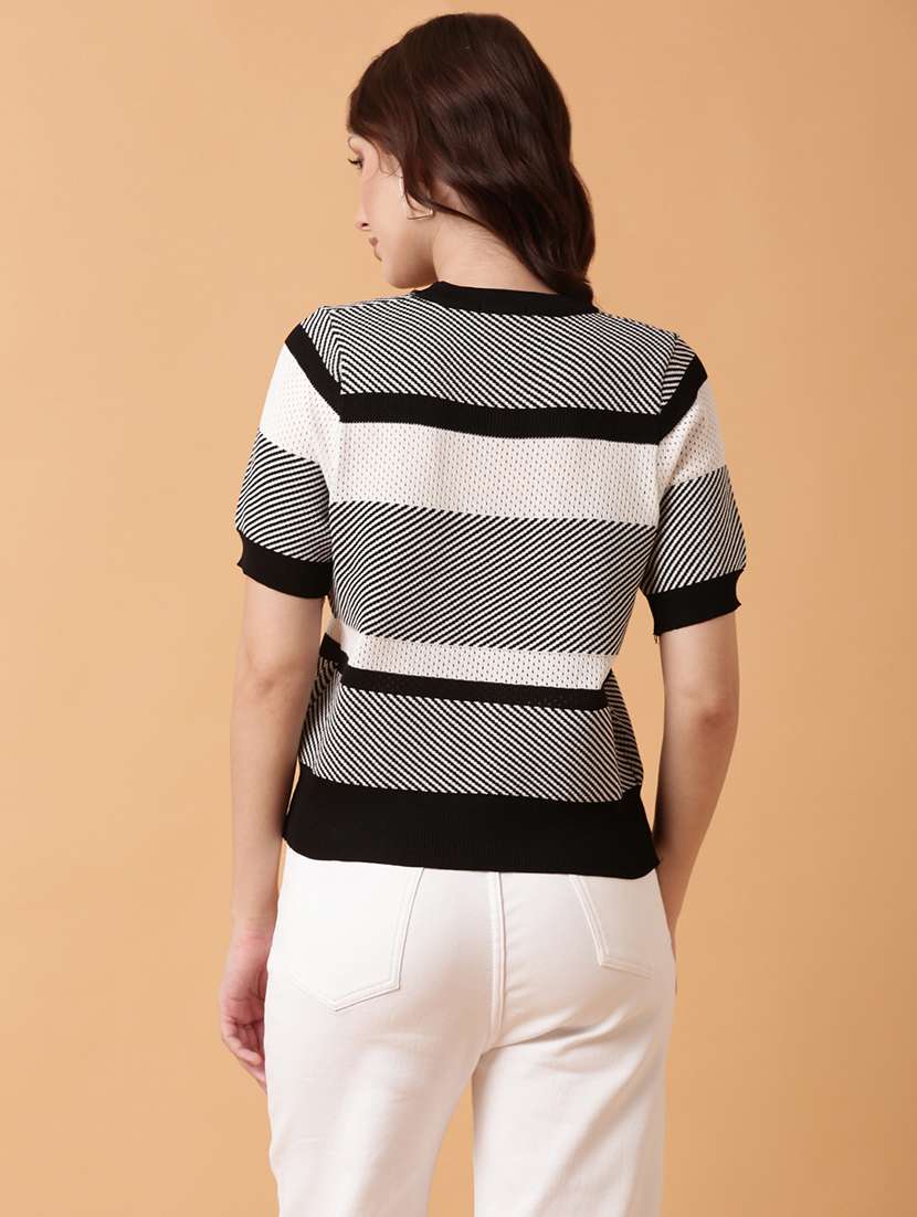 women black crochet regular top - 21514985 -  Standard Image - 3