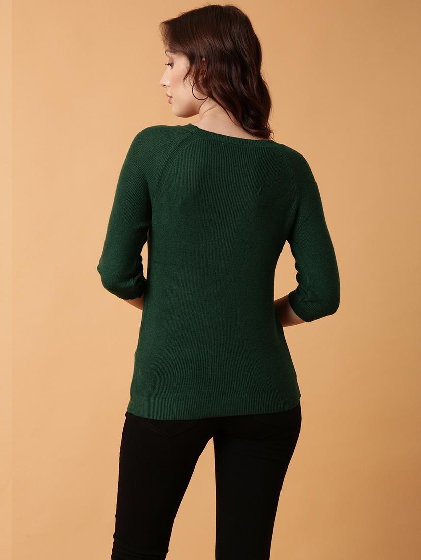 women green solid regular top - 21514999 - Standard Image - 3