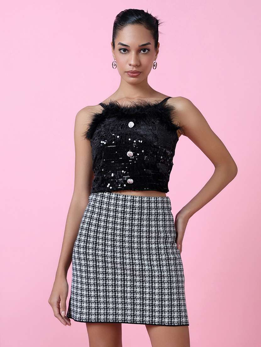 women pink self-designed crop top - 21515032 -  Zoom Image - 0
