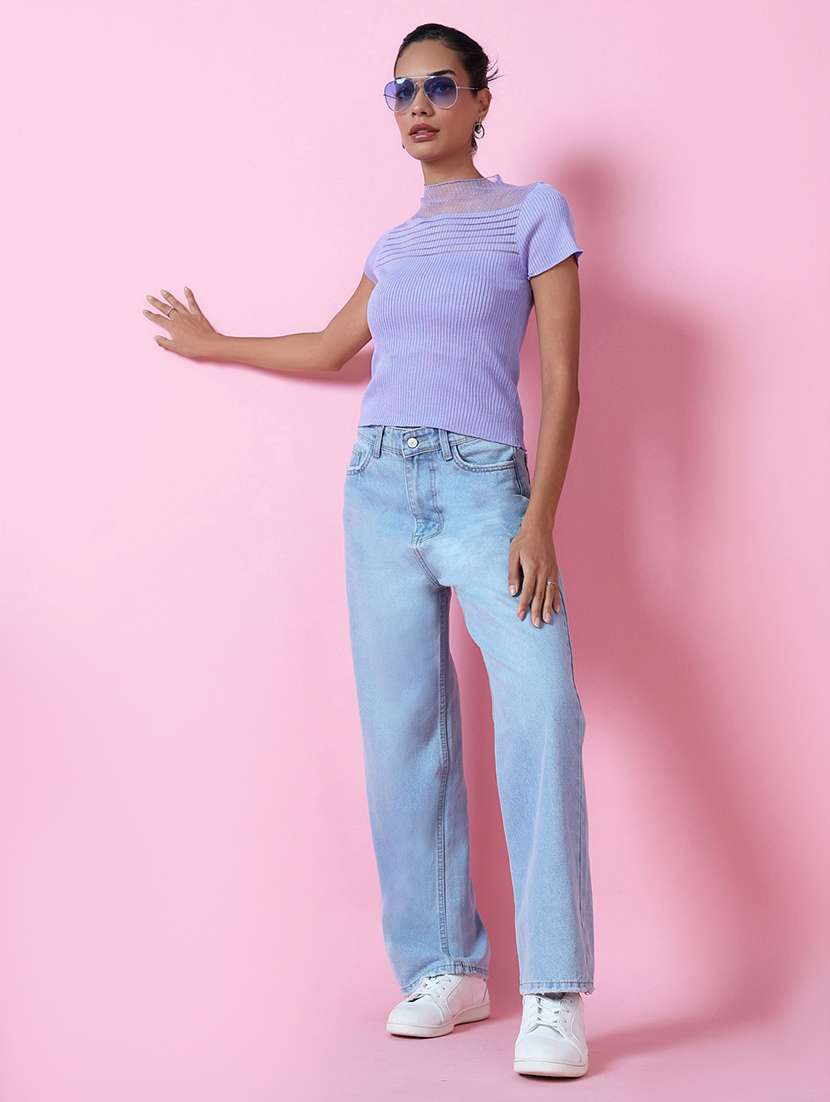 women lavender crochet regular top - 21515040 -  Standard Image - 5