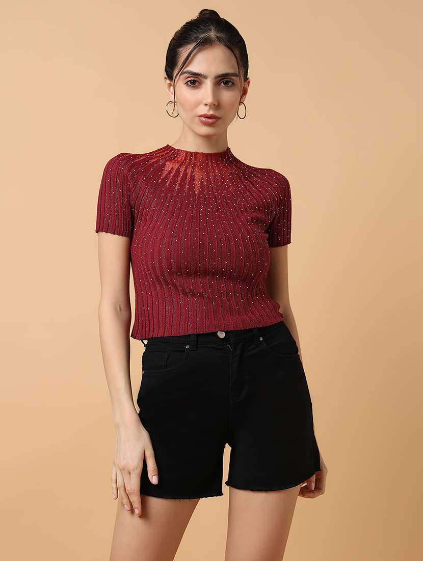 women short sleeve self-designed crop top