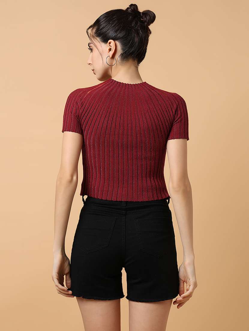 women short sleeve self-designed crop top - 21515077 -  Standard Image - 3