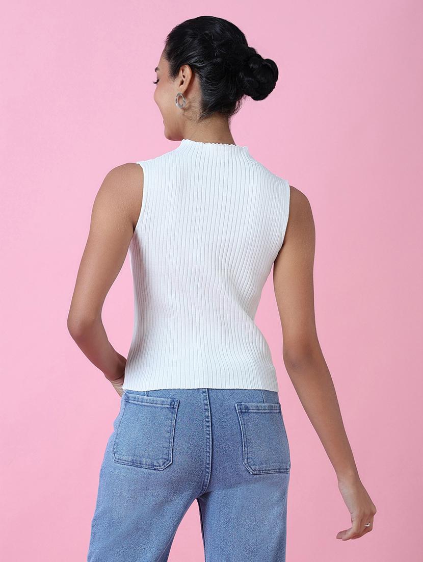 women white solids sleeveless top - 21515079 - Standard Image - 3