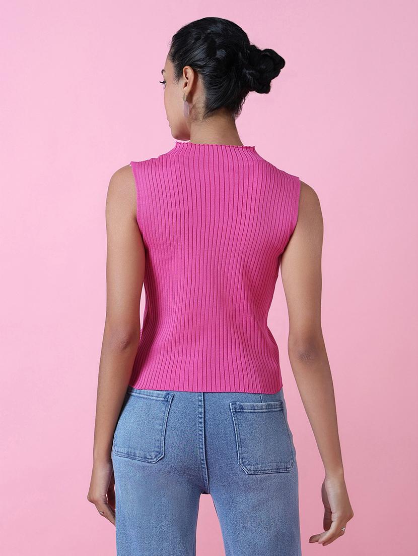 women pink solids sleeveless top - 21515080 - Standard Image - 3