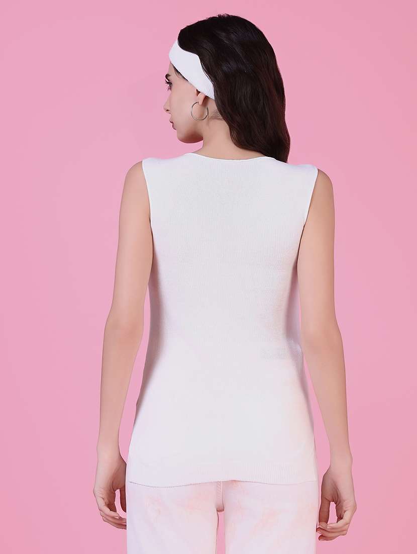 women white self design sleeveless top - 21515109 -  Standard Image - 3