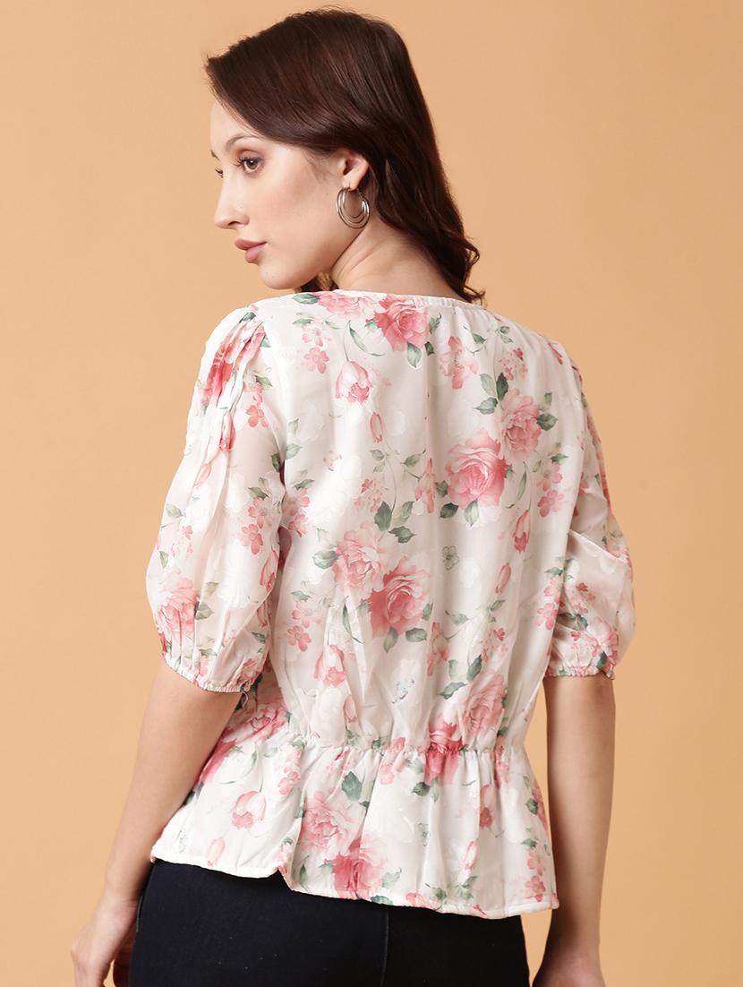 women white floral printed peplum top - 21515116 - Standard Image - 3