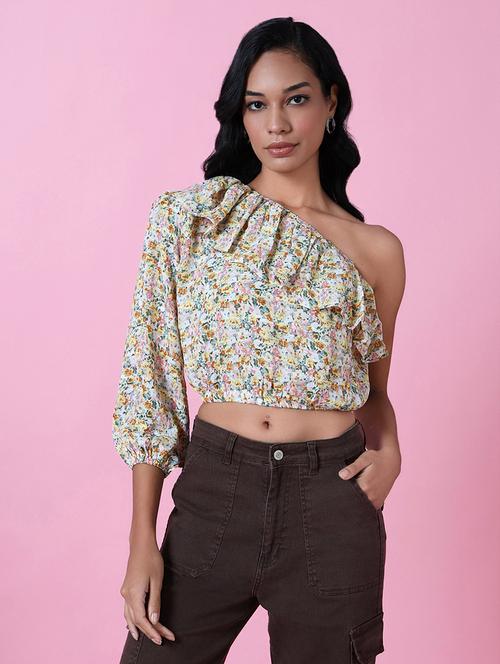 women floral printed crop top - 21515121 - Standard Image - 0