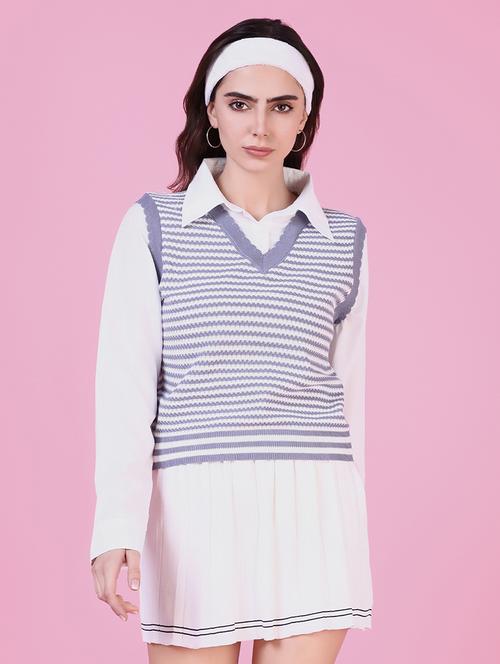 women self design long sleeve shirt top - 21515133 - Standard Image - 0