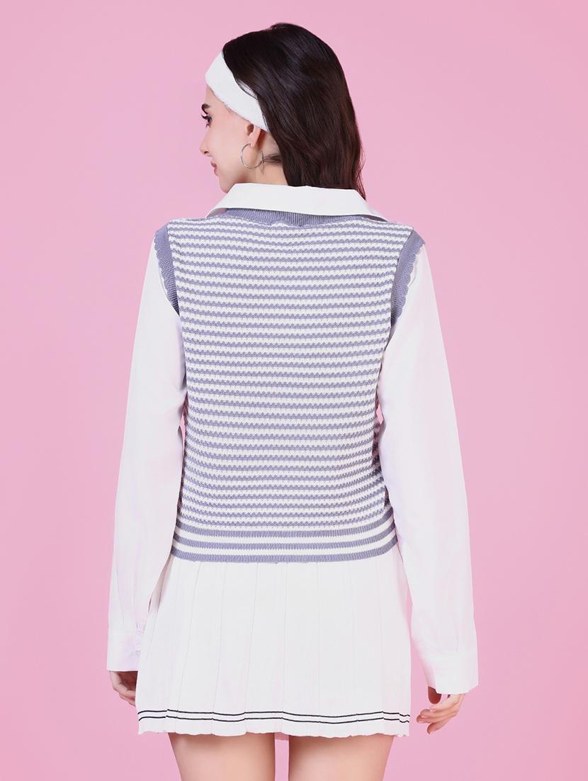 women self design long sleeve shirt top - 21515133 - Standard Image - 3