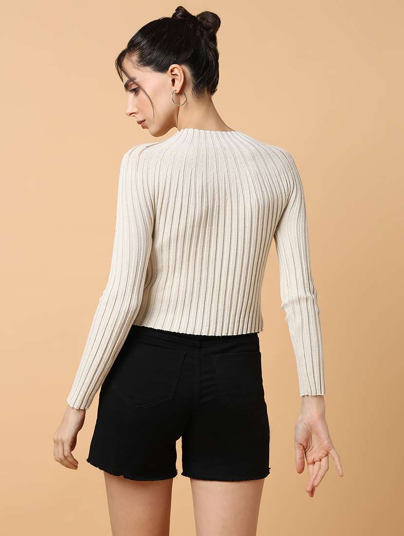 women off-white self-designed regular top - 21515139 -  Standard Image - 3