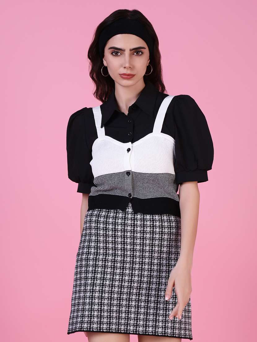 women self design short sleeve shirt top