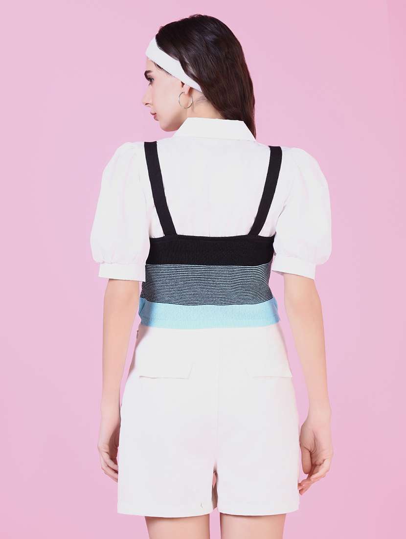 women self design short sleeve shirt top - 21515159 -  Standard Image - 3