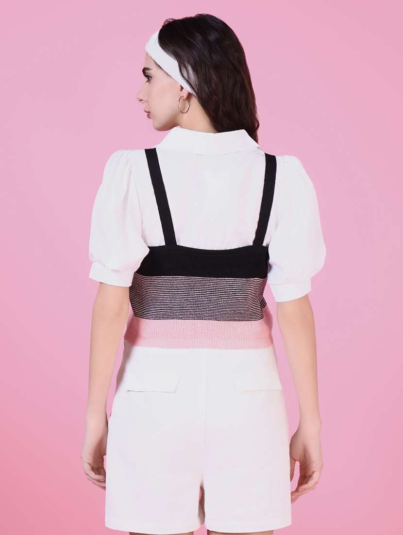 women self design short sleeve shirt top - 21515160 -  Standard Image - 3