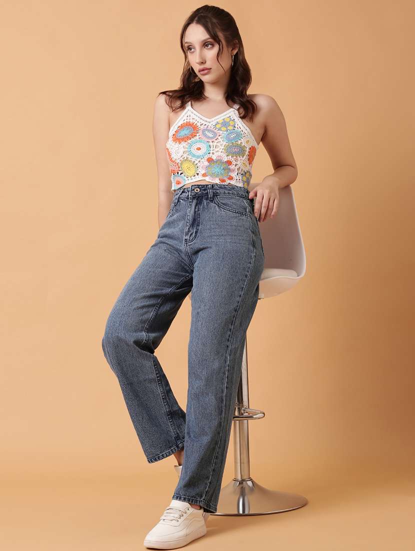 women sleeveless crochet crop top - 21515165 -  Standard Image - 5