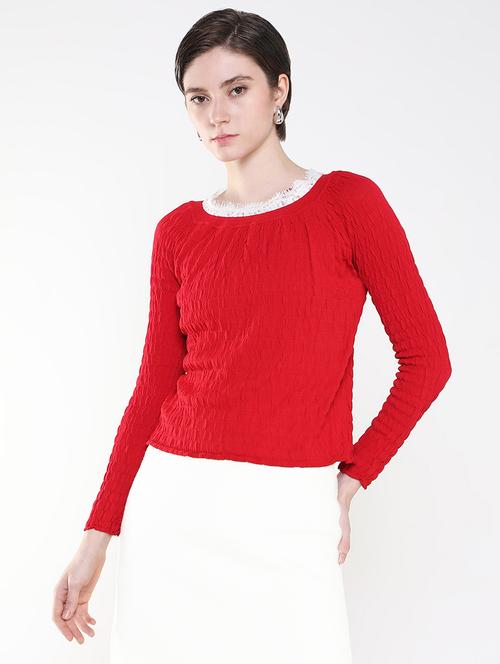 women red solid regular top - 21515192 - Standard Image - 0