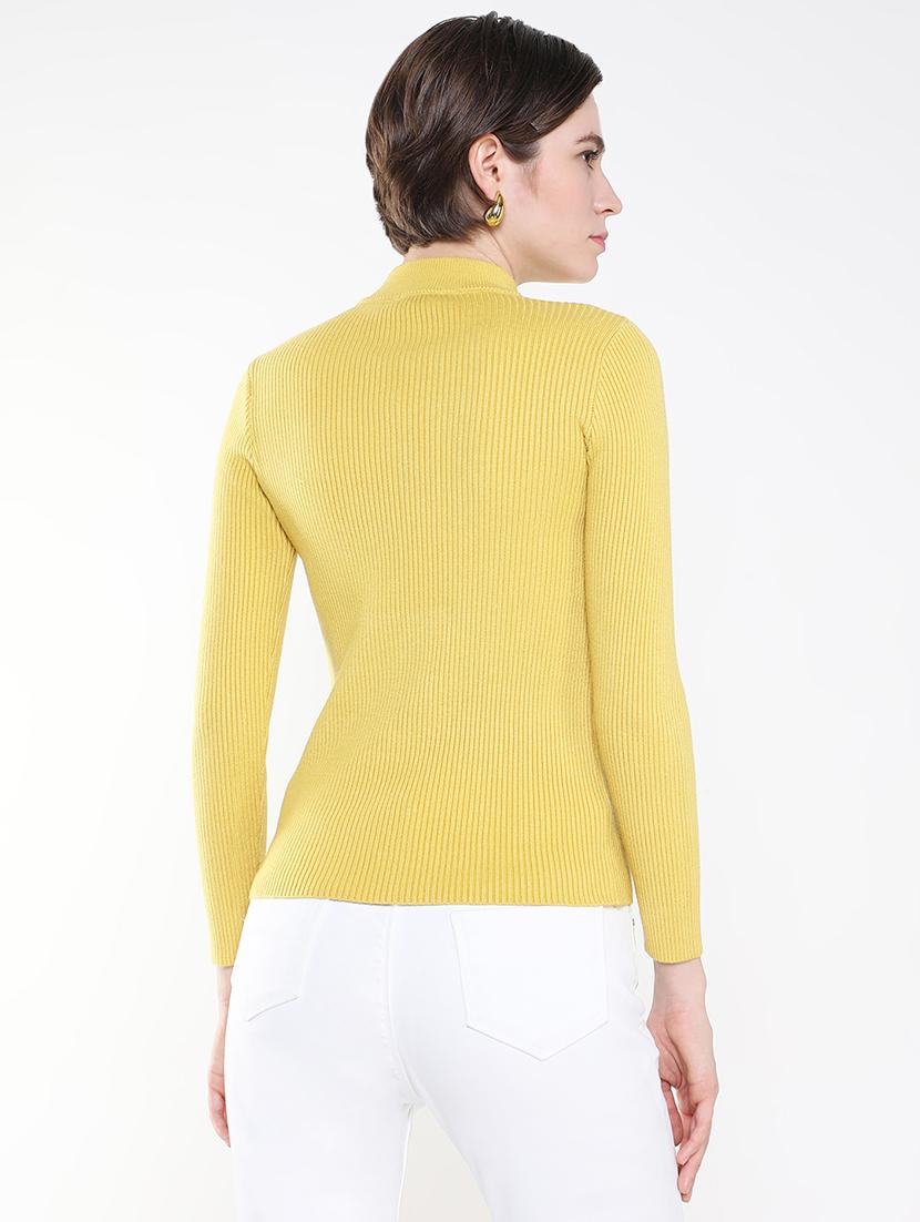 women yellow solid regular top - 21515205 - Standard Image - 3