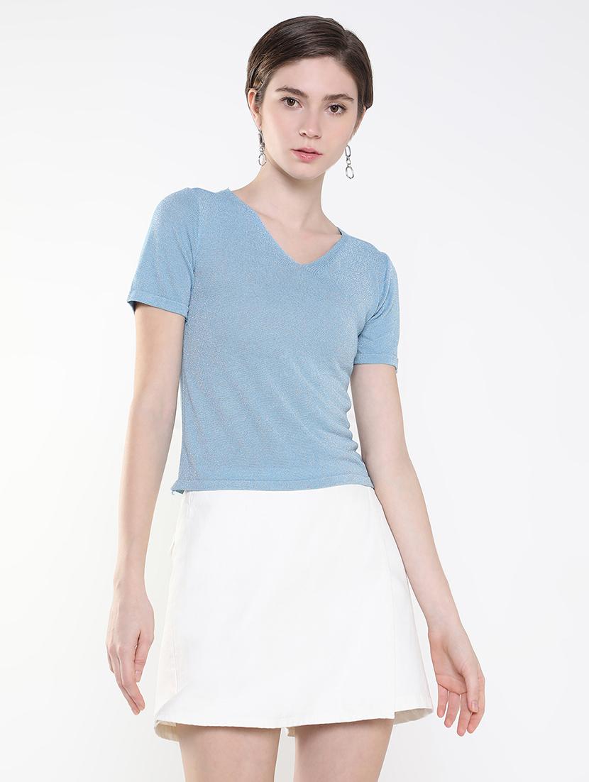 women blue solid regular top - 21515208 -  Zoom Image - 0