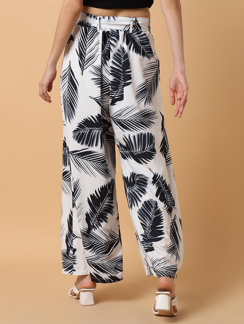 women white crepe wide leg trouser - 21515236 - Standard Image - 3